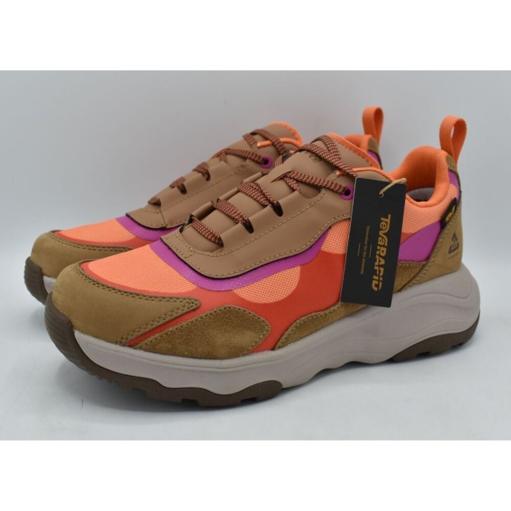 Teva Womens 8.5 Geotrecca Rapid‎ Proof Low Brown Coral Waterproof Hiking Shoes